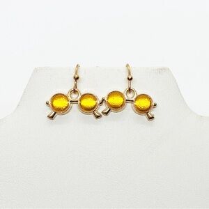 Earrings Sunglasses Festival Boho Hippie Retro 70s 90s Yellow Enamel Gold